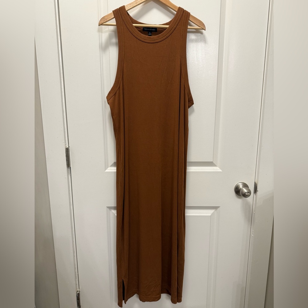 Banana Republic Sleeveless Tan / Camel Maxi Dress